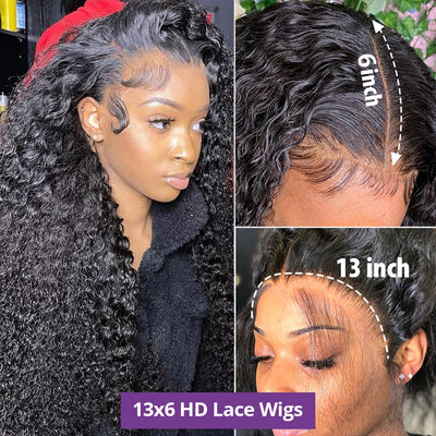 Transparent Water Wave Brazilian Deep Wave Frontal Lace Wig